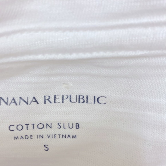 🎉3 For $10🎉New Banana Republic White Cotton Slub T-Shirt  Size S - Picture 4 of 6